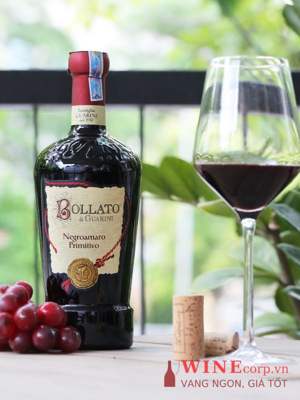 Rượu vang Bollato Guarini Negroamaro Primitivo