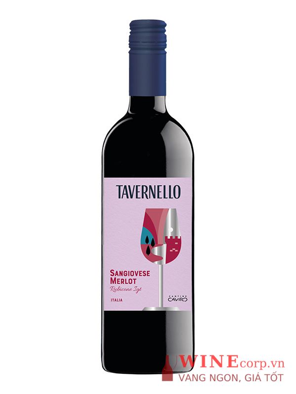 Rượu vang Tavernello Sangiovese Merlot Rubicone