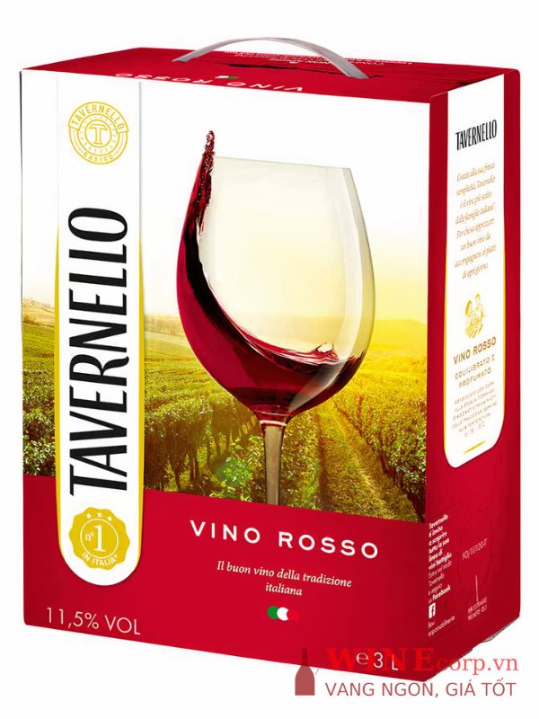 Rượu vang Tavernello Vino Rosso BIB