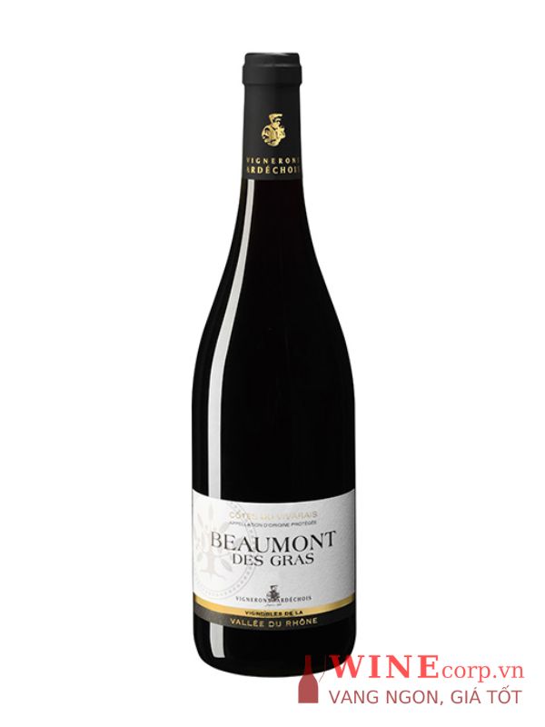 Rượu vang Vignerons Ardechois Beaumont Des Gras