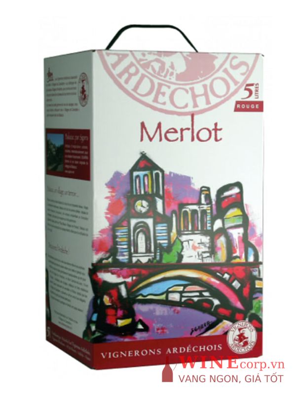 Rượu vang bịch Vignerons Ardechois Merlot